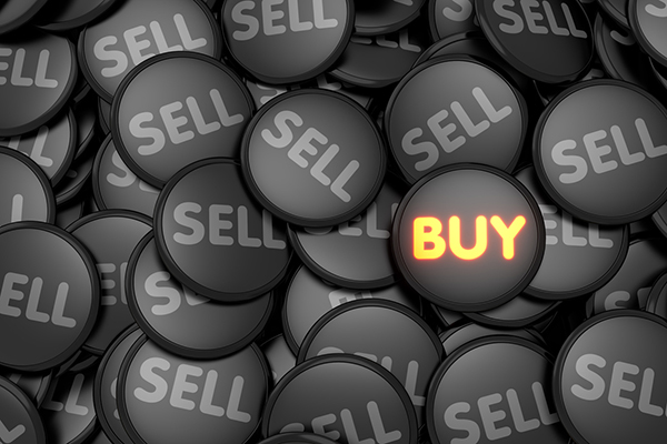 Illuminated buy roundel among dark sell ones