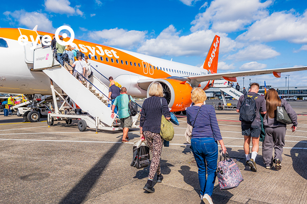 eyeQ easyJet passengers boarding