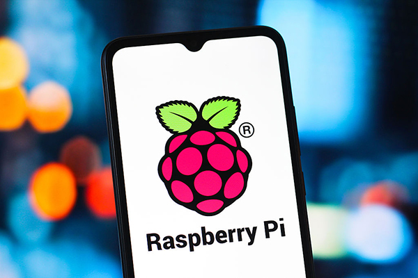 Raspberry Pi logo on smartphone, Getty