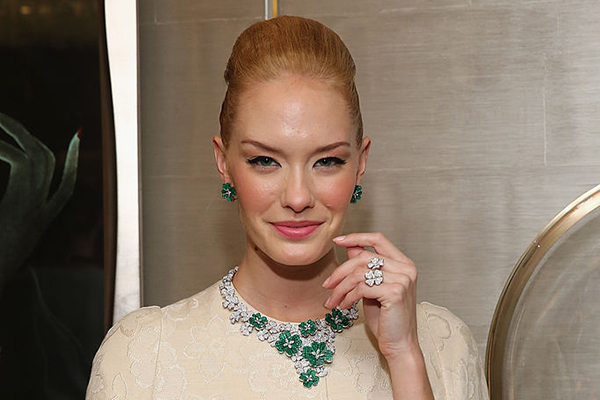 Model wearing Van Cleef & Arpels jewels, Getty