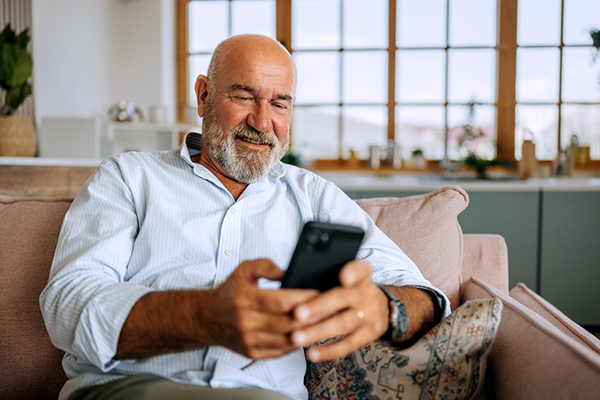 Man using his smartphone