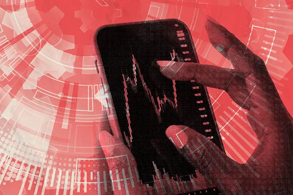 Aberdeen illustration of a smartphone and market chart