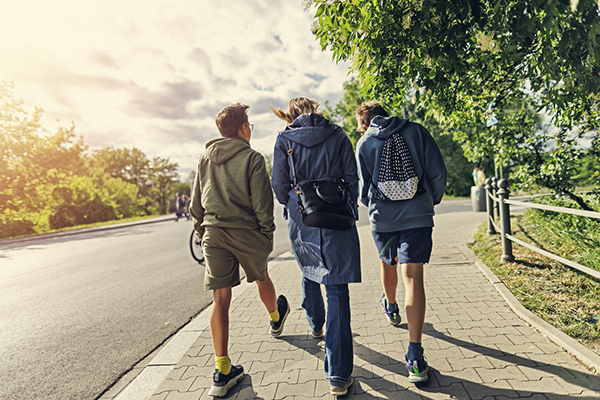 Teenage boys and mother