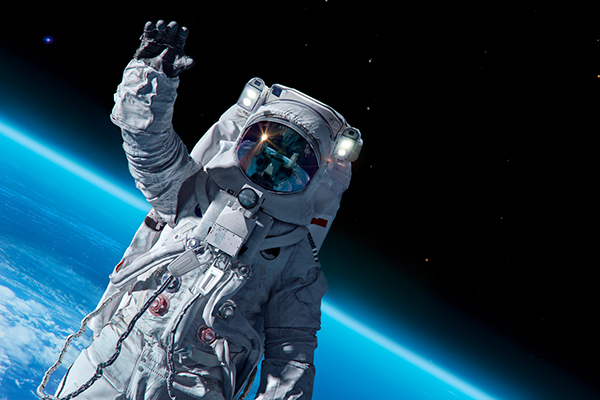 Astronaut waving
