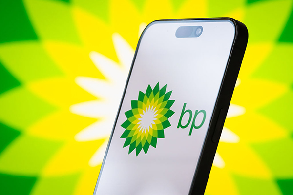 BP symbol on smartphone, Getty