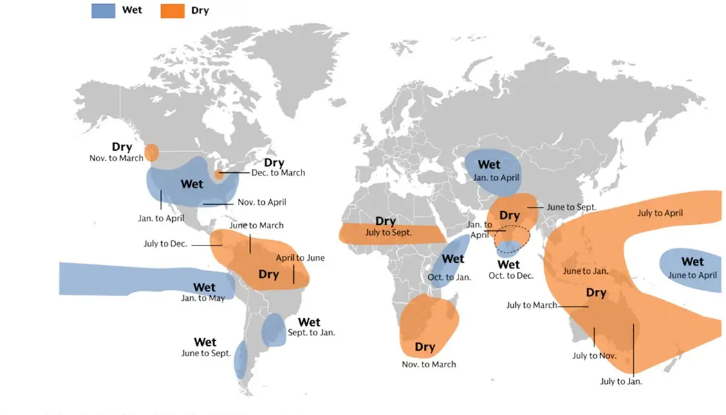 Expected El Niño impact across the globe 2026-27