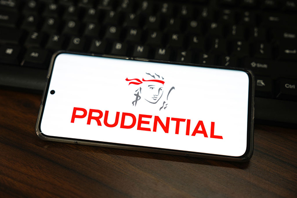 Prudential logo on a smartphone, Getty