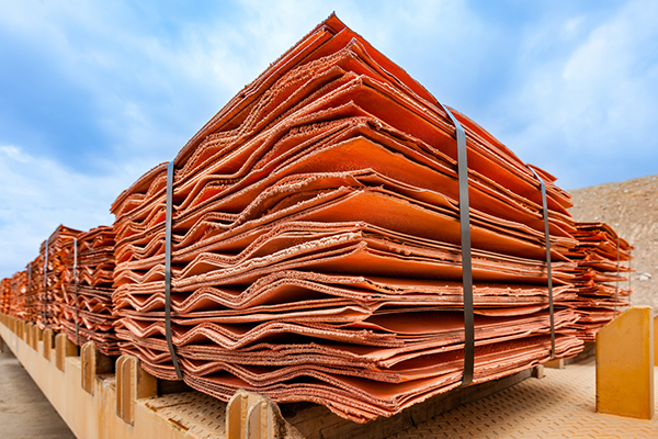 Sheets of copper on a delivery truck