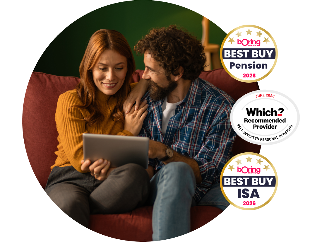 interactive investor's awards include Which Recommended SIPP Provider, Boring Money Consumer Education, Boring Money Value for Money, and Boring Money Best Buy ISA