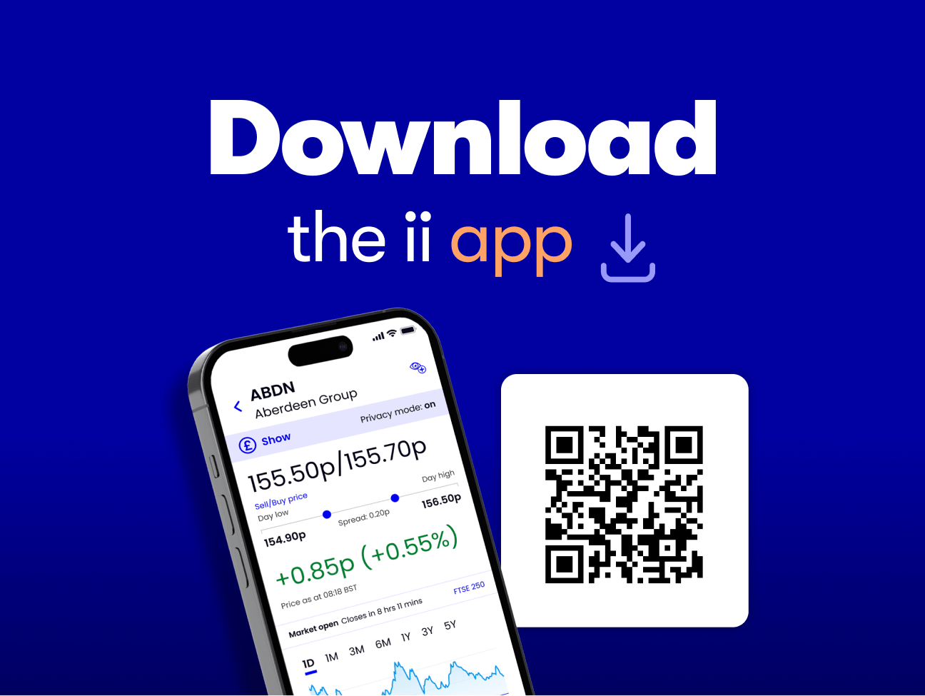QR code scan to download the interactive investor app