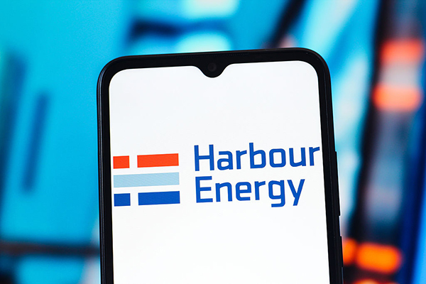 Harbour Energy logo on a smartphone