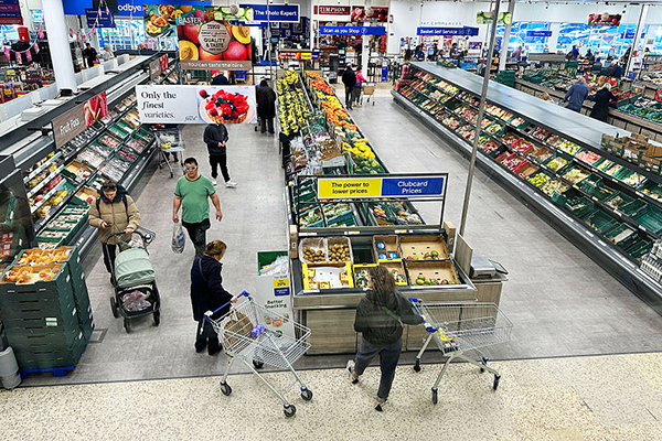 Tesco supermarket interior, Getty