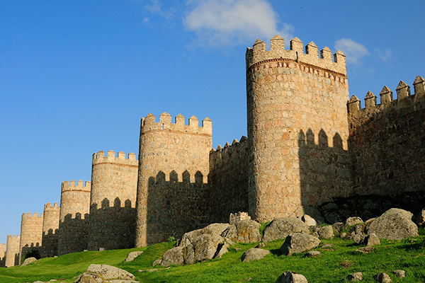 Defensive castle walls