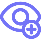 Icon of an eye with a plus sign 