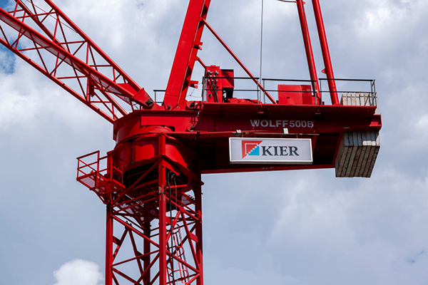 Kier sign on a crane, Getty