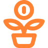 Plant and coin icon