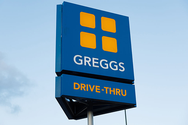 Greggs drive-thru sign, Getty