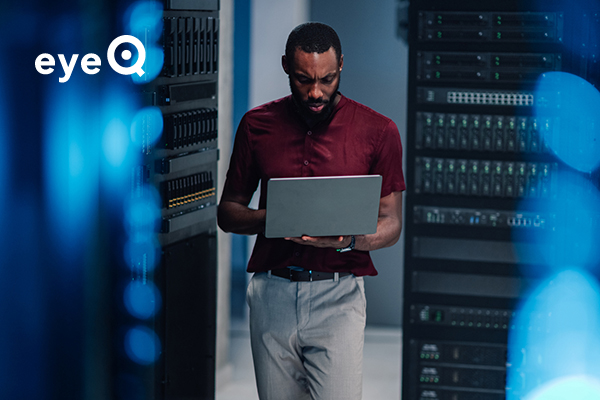 eyeQ man in an AI data centre