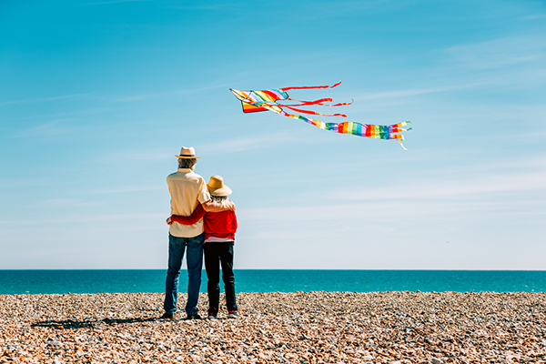 Tailwind behind kite