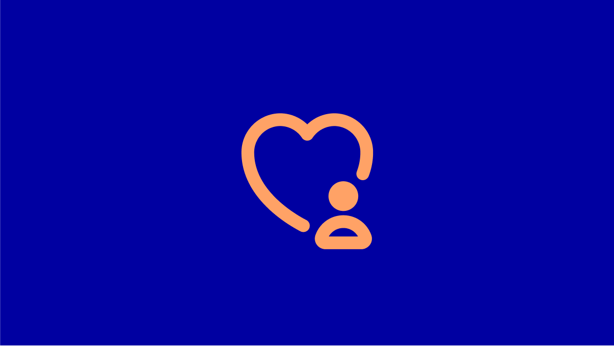 our culture user heart icon on blue background