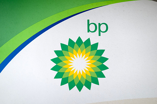 BP sign at petrol station, Getty