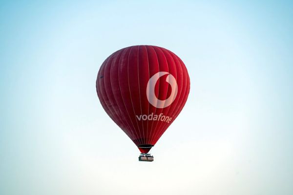 Vodafone logo on a hot air balloon